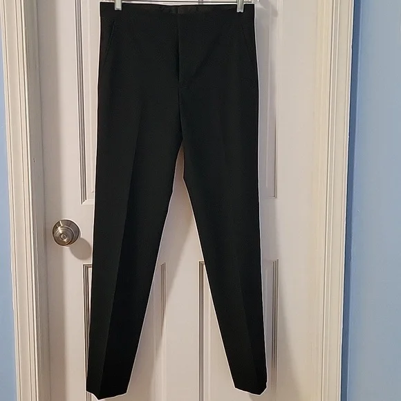 J. Ferrar Black Slim Tuxedo Style Dress Pants 30 X 32 - Picture 2 of 12